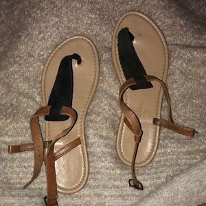 Brown & blue sandals